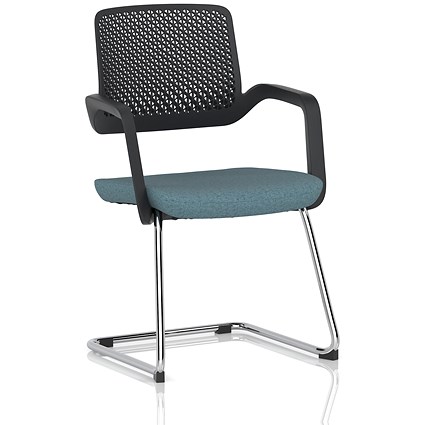 Cosmo Cantilever Chair Black Frame Bespoke Colour Seat Rivet Quench