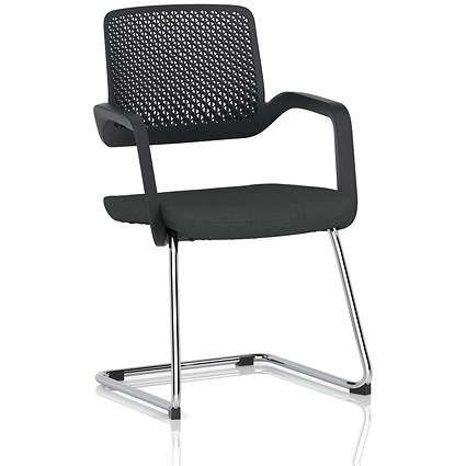Cosmo Cantilever Chair Black Frame Bespoke Colour Seat Quest Mussel