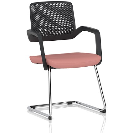 Cosmo Cantilever Chair Black Frame Bespoke Colour Seat Quest Shrimp