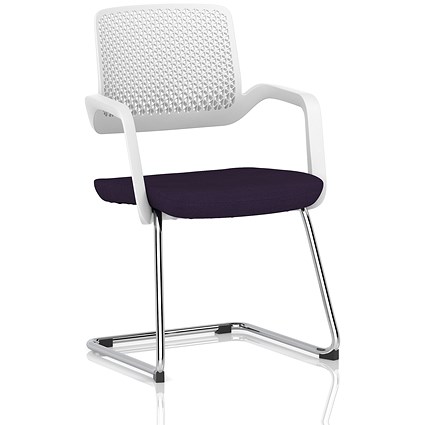 Cosmo Cantilever Chair, White Frame, Tansy Purple
