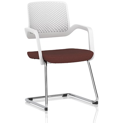 Cosmo Cantilever Chair White Frame Bespoke Colour Seat Rivet Forge