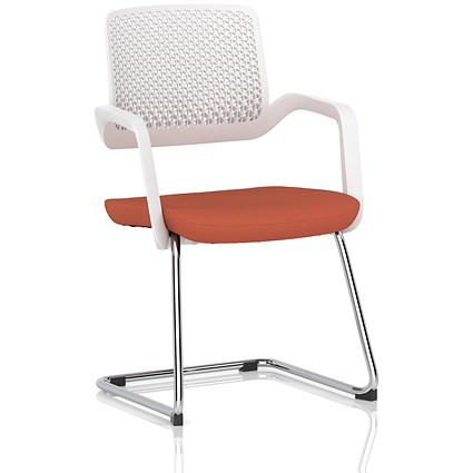Cosmo Cantilever Chair White Frame Bespoke Colour Seat Quest Crab