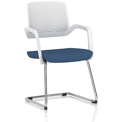 Cosmo Cantilever Chair White Frame Bespoke Colour Seat Quest Limpet