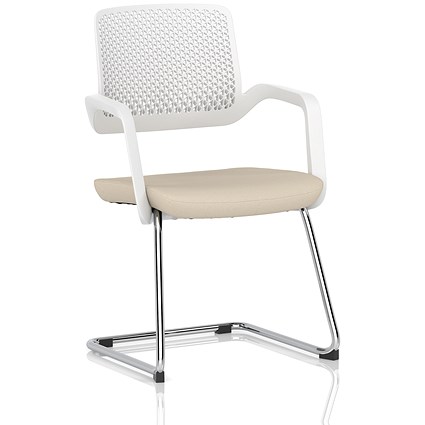 Cosmo Cantilever Chair White Frame Bespoke Colour Seat Quest Salt