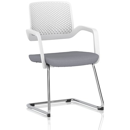 Cosmo Cantilever Chair White Frame Bespoke Colour Seat Quest Shell