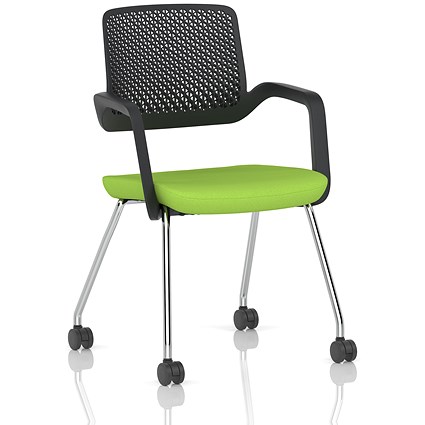 Cosmo Training Chair Black Frame Bespoke Colour Seat Myrrh Green