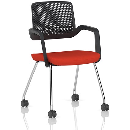 Cosmo Training Chair Black Frame Bespoke Colour Seat Tabasco Orange