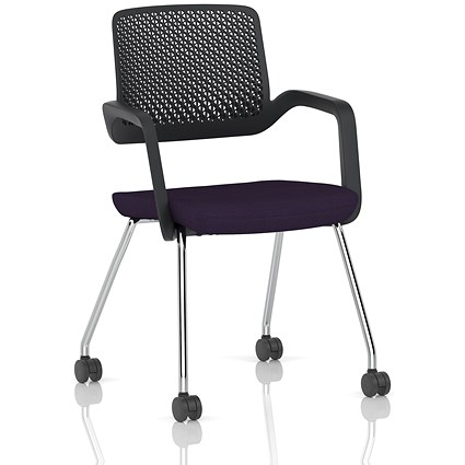 Cosmo Training Chair Black Frame Bespoke Colour Seat Tansy Purple
