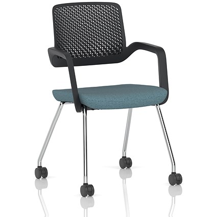Cosmo Training Chair Black Frame Bespoke Colour Seat Rivet Quench