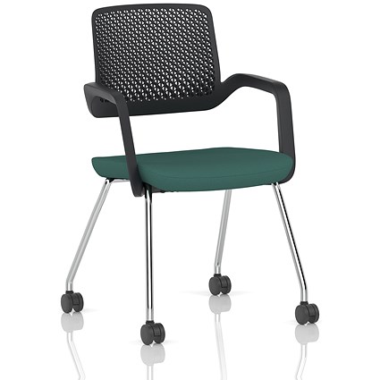 Cosmo Training Chair Black Frame Bespoke Colour Seat Quest Kelp