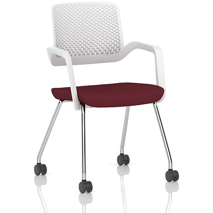 Cosmo Training Chair White Frame Bespoke Colour Seat Ginseng Chilli