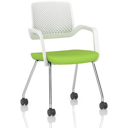 Cosmo Training Chair White Frame Bespoke Colour Seat Myrrh Green