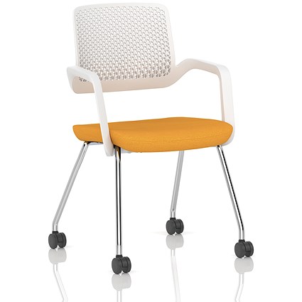 Cosmo Training Chair, White Frame, Senna Yellow