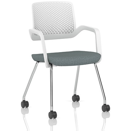 Cosmo Training Chair White Frame Bespoke Colour Seat Rivet Tensile