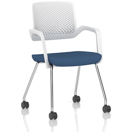 Cosmo Training Chair White Frame Bespoke Colour Seat Quest Limpet