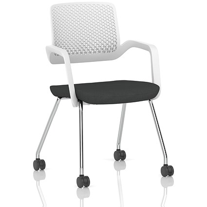 Cosmo Training Chair White Frame Bespoke Colour Seat Quest Mussel