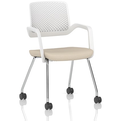 Cosmo Training Chair White Frame Bespoke Colour Seat Quest Salt