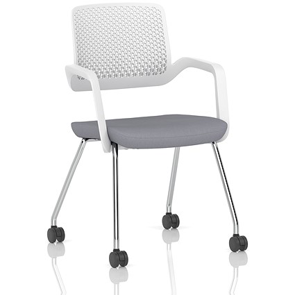Cosmo Training Chair White Frame Bespoke Colour Seat Quest Shell