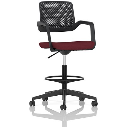 Cosmo Hi Rise Chair Black Frame Bespoke Colour Seat Ginseng Chilli