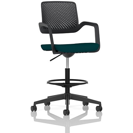 Cosmo Hi Rise Chair Black Frame Bespoke Colour Seat Maringa Teal