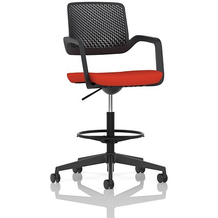 Cosmo Hi Rise Chair Black Frame Bespoke Colour Seat Tabasco Orange