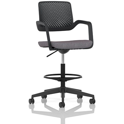 Cosmo Hi Rise Chair Black Frame Bespoke Colour Seat Rivet Fuse