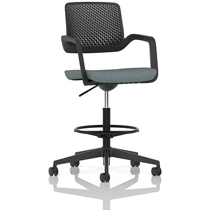 Cosmo Hi Rise Chair Black Frame Bespoke Colour Seat Rivet Tensile