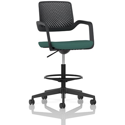 Cosmo Hi Rise Chair Black Frame Bespoke Colour Seat Quest Kelp
