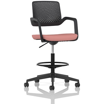 Cosmo Hi Rise Chair Black Frame Bespoke Colour Seat Quest Shrimp