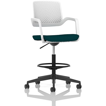 Cosmo Hi Rise Chair White Frame Bespoke Colour Seat Maringa Teal