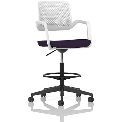 Cosmo Hi Rise Chair White Frame Bespoke Colour Seat Tansy Purple
