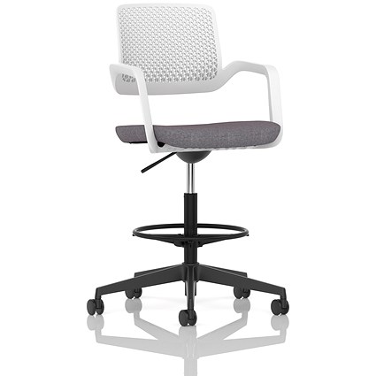 Cosmo Hi Rise Chair White Frame Bespoke Colour Seat Rivet Fuse