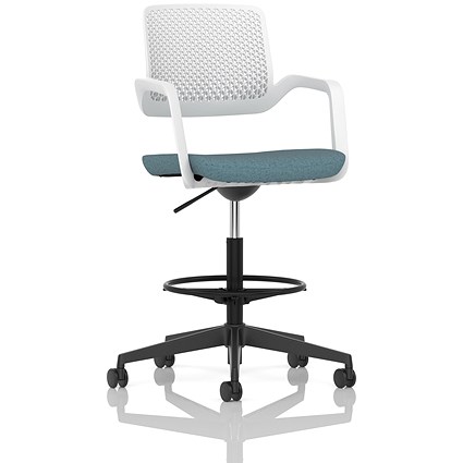 Cosmo Hi Rise Chair White Frame Bespoke Colour Seat Rivet Quench