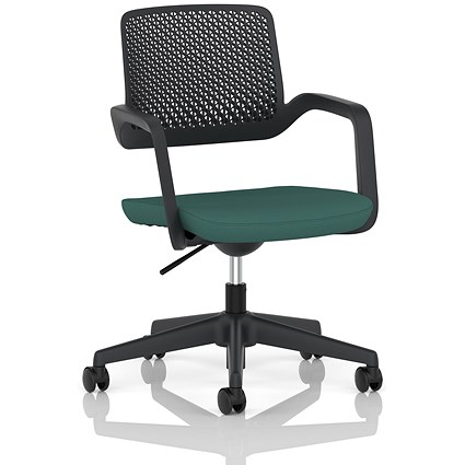 Cosmo Task Operator Chair Black Frame Bespoke Colour Seat Quest Kelp