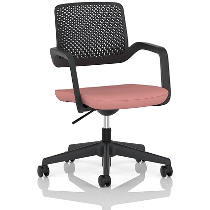 Cosmo Task Operator Chair Black Frame Bespoke Colour Seat Quest Shrimp