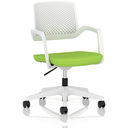 Cosmo Task Operator Chair, White Frame, Myrrh Green