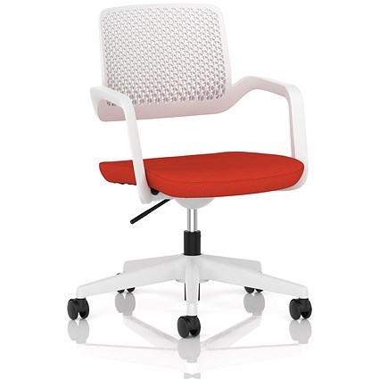 Cosmo Task Operator Chair, White Frame, Tabasco Orange