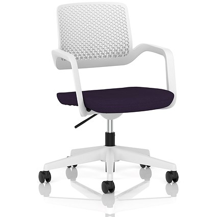 Cosmo Task Operator Chair, White Frame, Tansy Purple