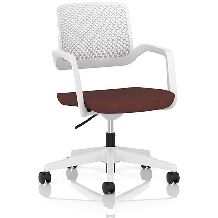 Cosmo Task Operator Chair, White Frame, Rivet Forge