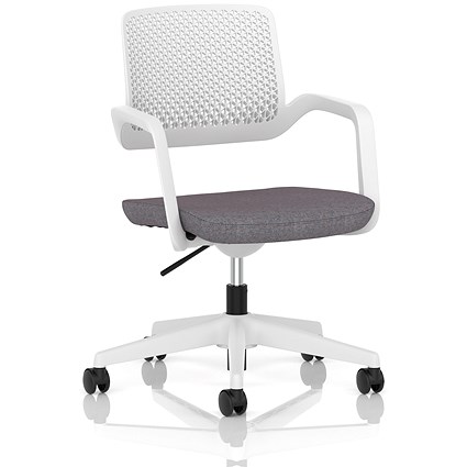 Cosmo Task Operator Chair, White Frame, Rivet Fuse