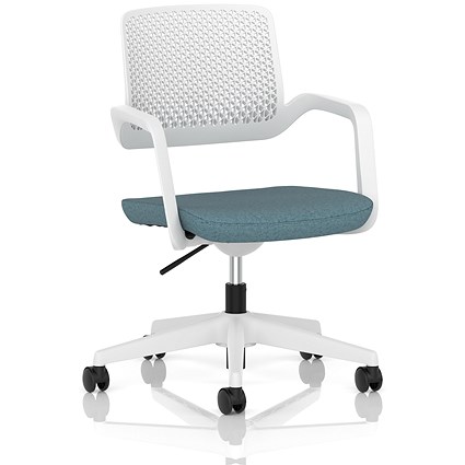 Cosmo Task Operator Chair, White Frame, Rivet Quench