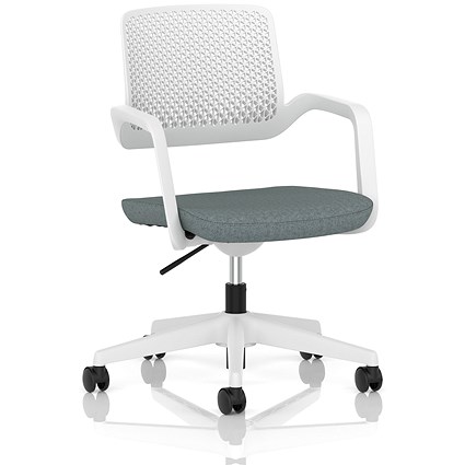 Cosmo Task Operator Chair, White Frame, Rivet Tensile