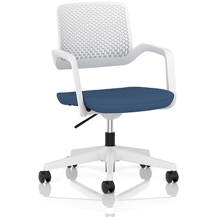 Cosmo Task Operator Chair White Frame Bespoke Colour Seat Quest Limpet