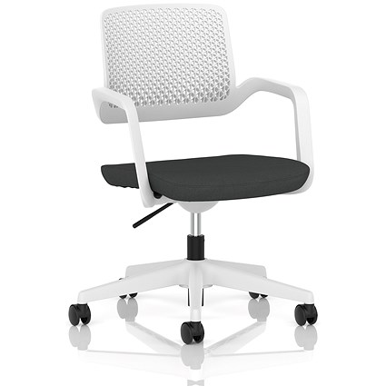 Cosmo Task Operator Chair White Frame Bespoke Colour Seat Quest Mussel