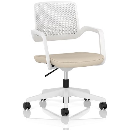 Cosmo Task Operator Chair White Frame Bespoke Colour Seat Quest Salt