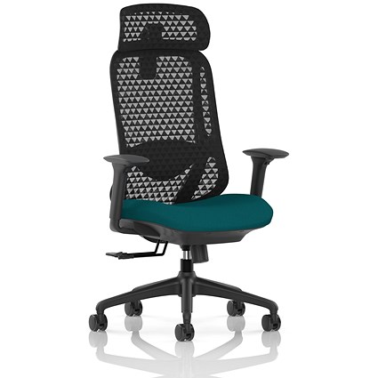 Prism Mesh Back Chair, Headrest, Height Adjustable Arms, Maringa Teal