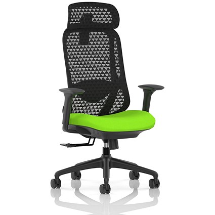 Prism Mesh Back Chair, Headrest, Height Adjustable Arms, Myrrh Green