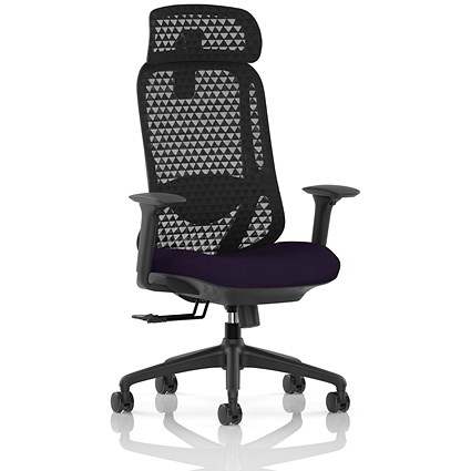 Prism Mesh Back Chair, Headrest, Height Adjustable Arms, Tansy Purple