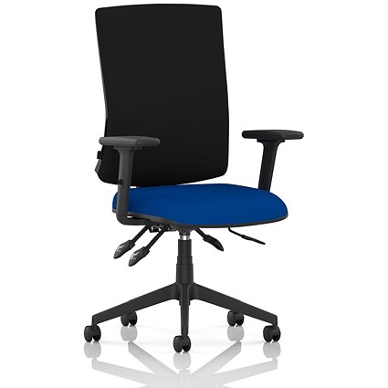 Orlena High Black Back Task Operator Chair, Height Adjustable Arms, Stevia Blue