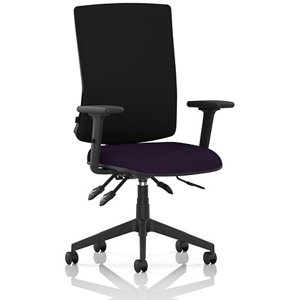 Orlena High Black Back Task Operator Chair, Height Adjustable Arms, Tansy Purple